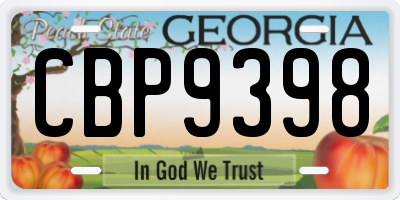 GA license plate CBP9398