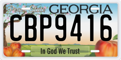 GA license plate CBP9416