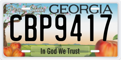 GA license plate CBP9417