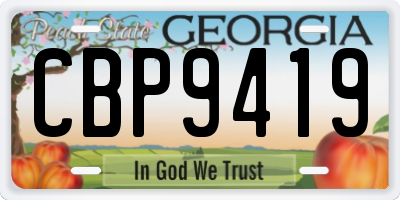 GA license plate CBP9419
