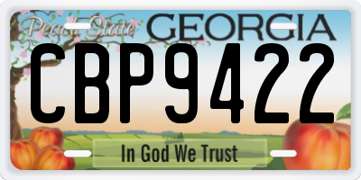 GA license plate CBP9422