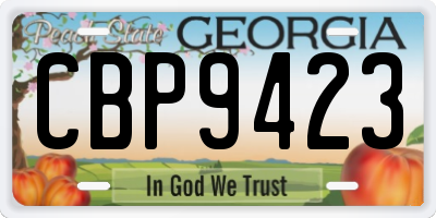 GA license plate CBP9423