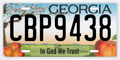 GA license plate CBP9438