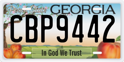 GA license plate CBP9442