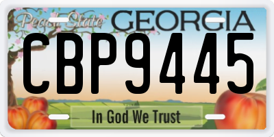 GA license plate CBP9445