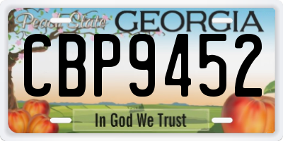 GA license plate CBP9452