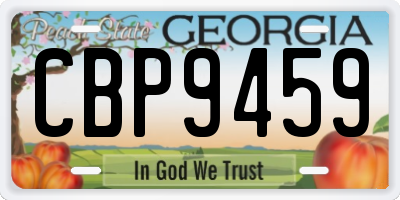 GA license plate CBP9459