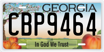 GA license plate CBP9464