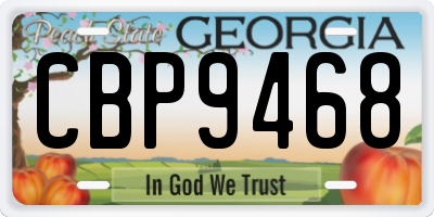 GA license plate CBP9468