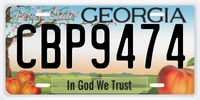 GA license plate CBP9474
