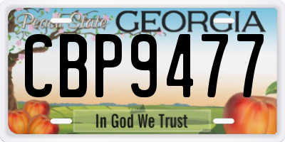 GA license plate CBP9477