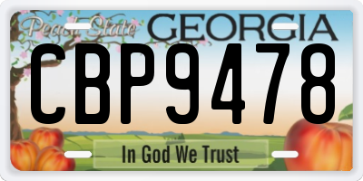 GA license plate CBP9478
