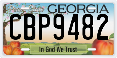 GA license plate CBP9482