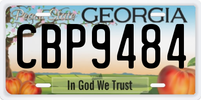 GA license plate CBP9484