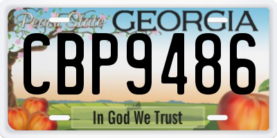 GA license plate CBP9486