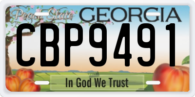 GA license plate CBP9491
