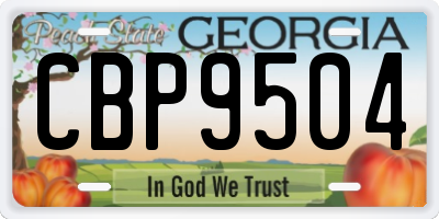 GA license plate CBP9504