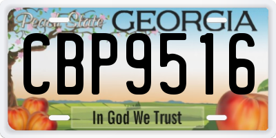 GA license plate CBP9516