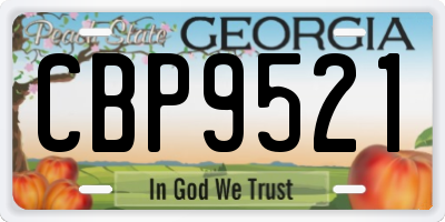 GA license plate CBP9521
