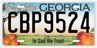 GA license plate CBP9524