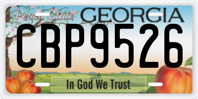 GA license plate CBP9526