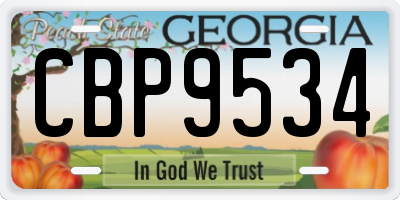 GA license plate CBP9534