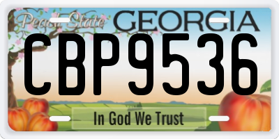 GA license plate CBP9536