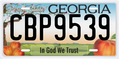 GA license plate CBP9539