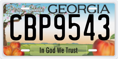 GA license plate CBP9543