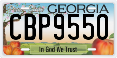 GA license plate CBP9550