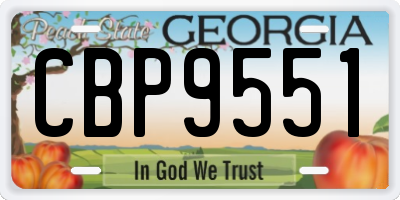 GA license plate CBP9551