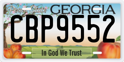 GA license plate CBP9552