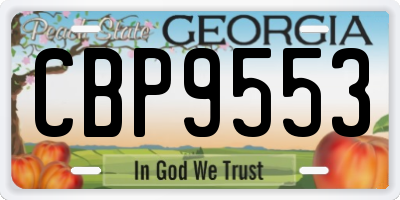 GA license plate CBP9553