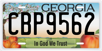 GA license plate CBP9562