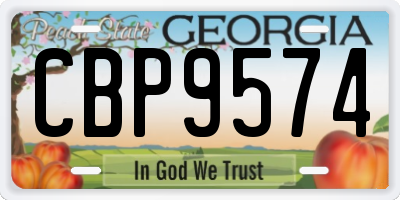 GA license plate CBP9574
