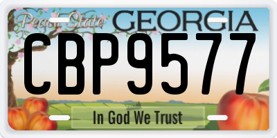 GA license plate CBP9577