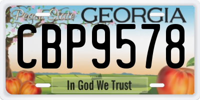 GA license plate CBP9578