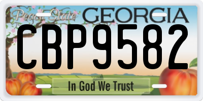 GA license plate CBP9582