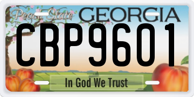 GA license plate CBP9601