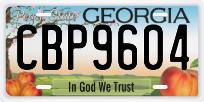 GA license plate CBP9604