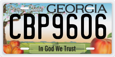 GA license plate CBP9606