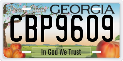 GA license plate CBP9609