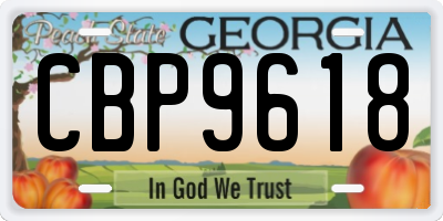 GA license plate CBP9618