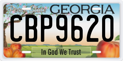 GA license plate CBP9620