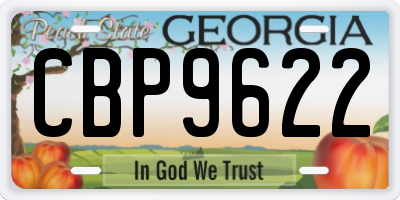 GA license plate CBP9622