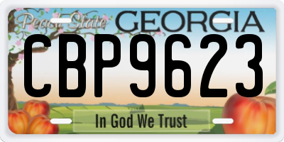 GA license plate CBP9623