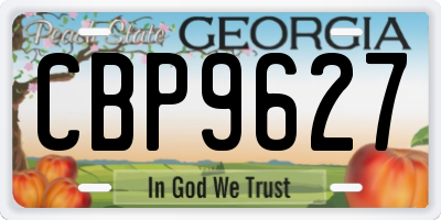 GA license plate CBP9627