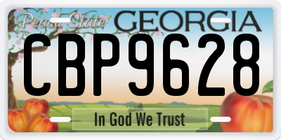 GA license plate CBP9628