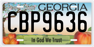 GA license plate CBP9636