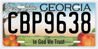 GA license plate CBP9638